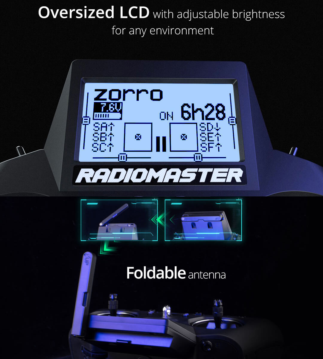 Aparatura do drona FPV Radiomaster Zorro 2.4G ELRS / 4in1